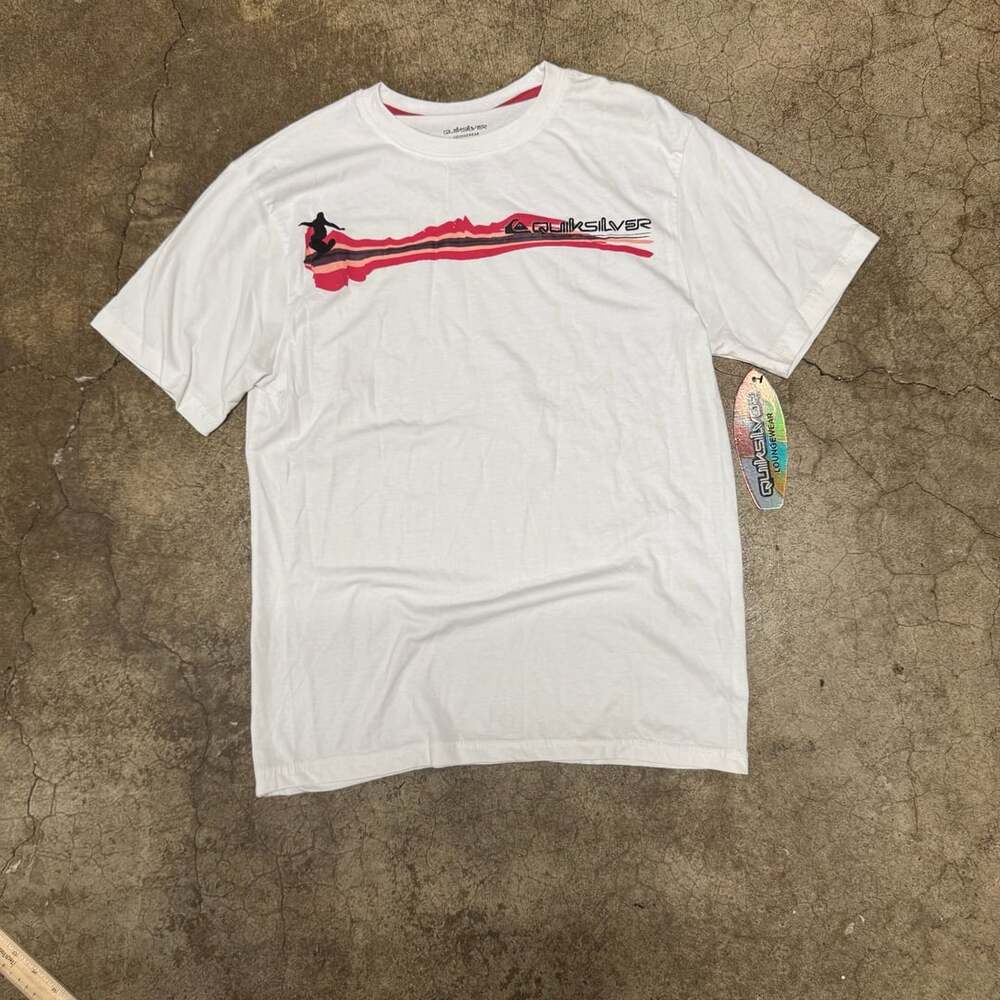 Quiksilver Loungewear Super Soft Graphic T-Shirt y2k White Size M